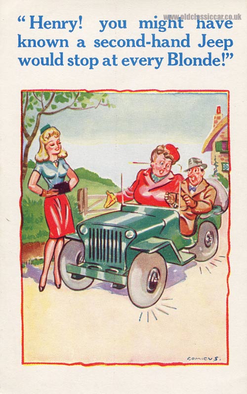 WW2 Jeep postcard