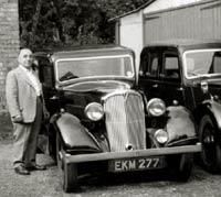 1938 Rover 10 parked alongside a Lanchester