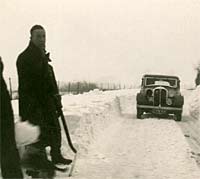 Rover P1 in the snow