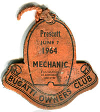 Prescott hillclimb 1964 paddock pass