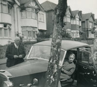 Triumph parked with its door open