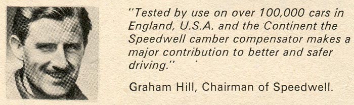 Graham Hill endorses the camber compensator