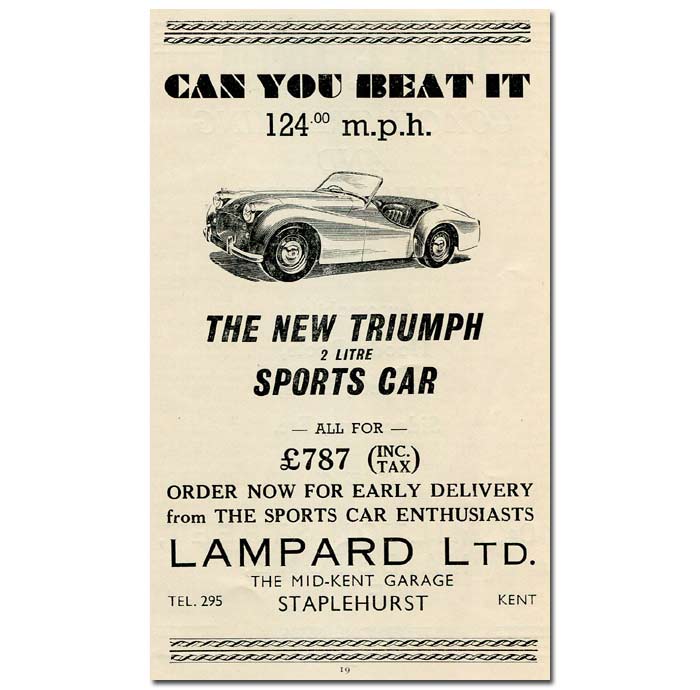 TR2 advertisement, 1954