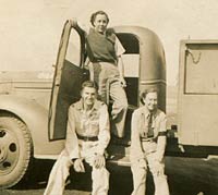 Side view of an old Army truck