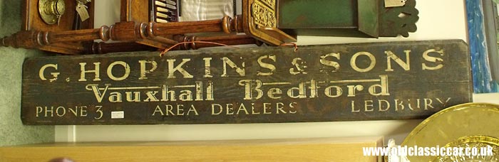 1930s Vauxhall Bedford dealer sign