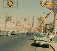 Green Vauxhall Velox PA in 1960s Blackpool