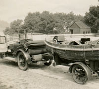 The boat being towed by the Vauxhall