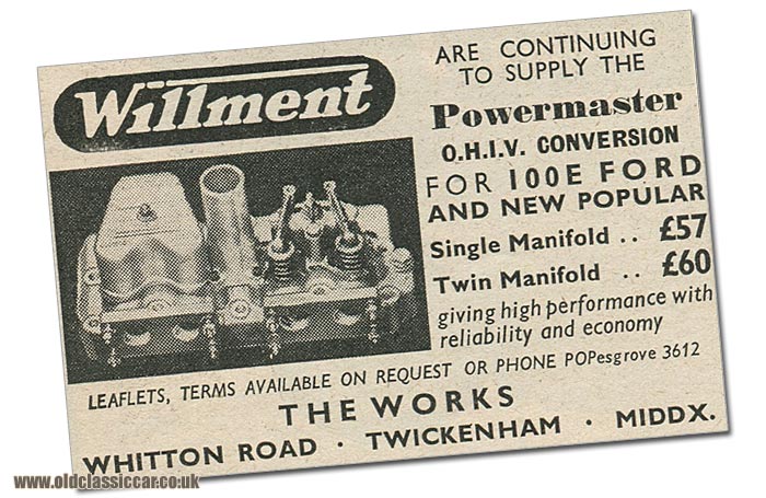 Willment advertisement from 1959