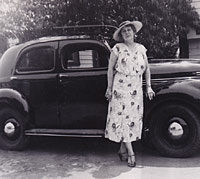 Period photo of a pre-war four-door Willys sedan