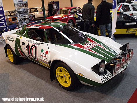 Lancia Stratos rally car in Alitalia colours at Race Retro.