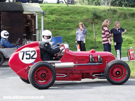 Readied for action approaching the start line at VSCC Loton Park.