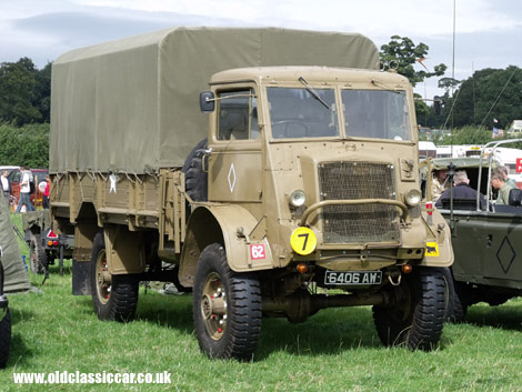 A wartime Bedford QL seen in a line-up of preserved vehicles.