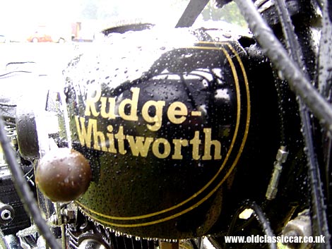 The owner of this Rudge-Whitworth is set for a damp ride home.