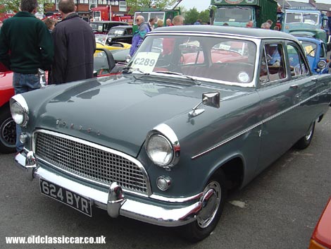 A Mk2 Ford Consul is surrounded by a variety of other motors.