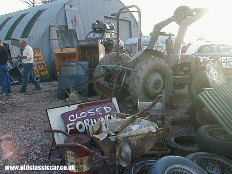 One display seen at Goodwood a few years back was this re-creation of a scrapyard.