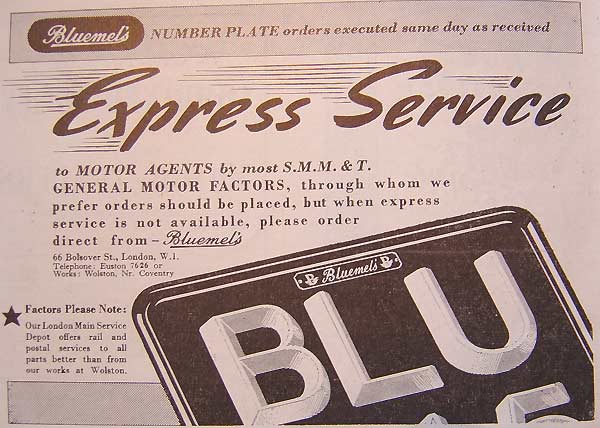 Number plates from Bluemels