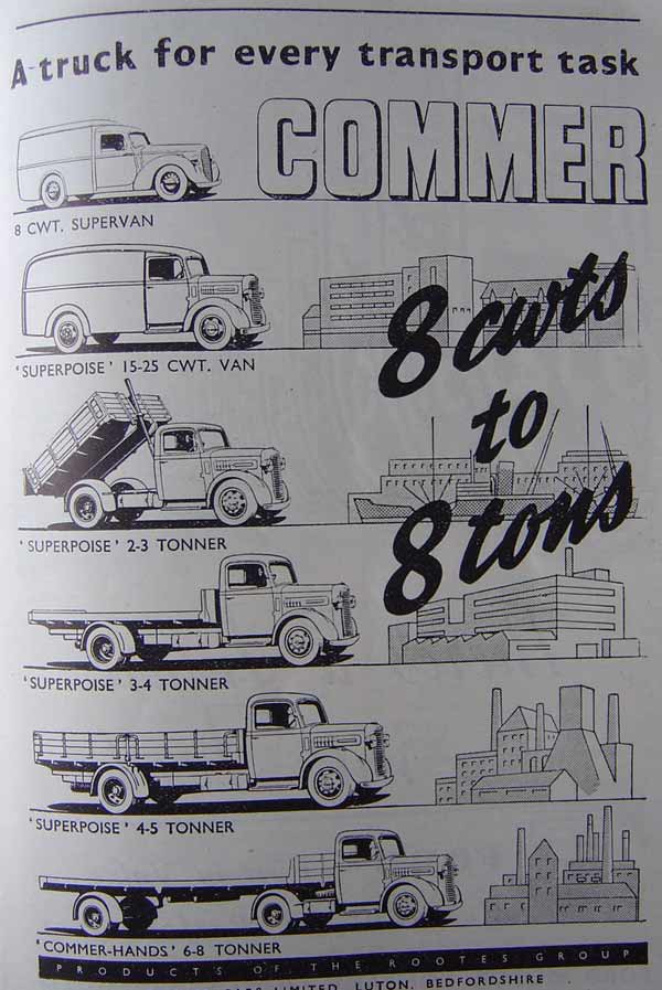 Commer trucks from The Rootes Group