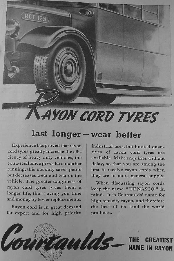 Rayon Cord tyres from Courtaulds