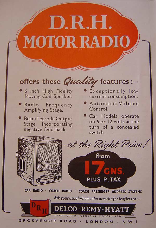 DRH Motor Radio from Delco-Remy-Hyatt