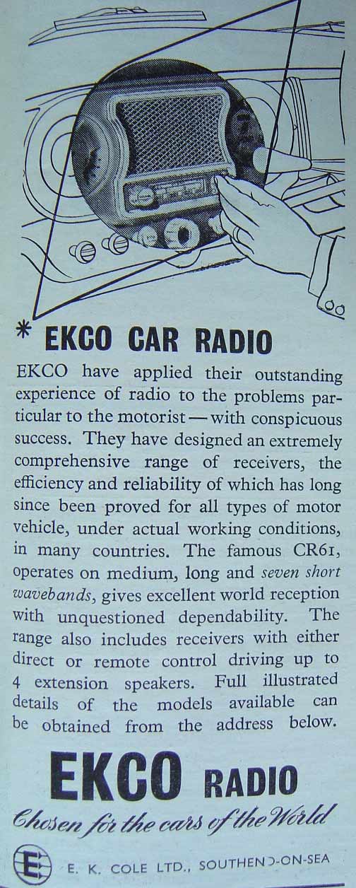 Car radio from E.K. Cole Ltd