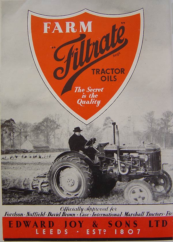 Farm Filtrate tractor oils from Edward Joy and Sons Ltd