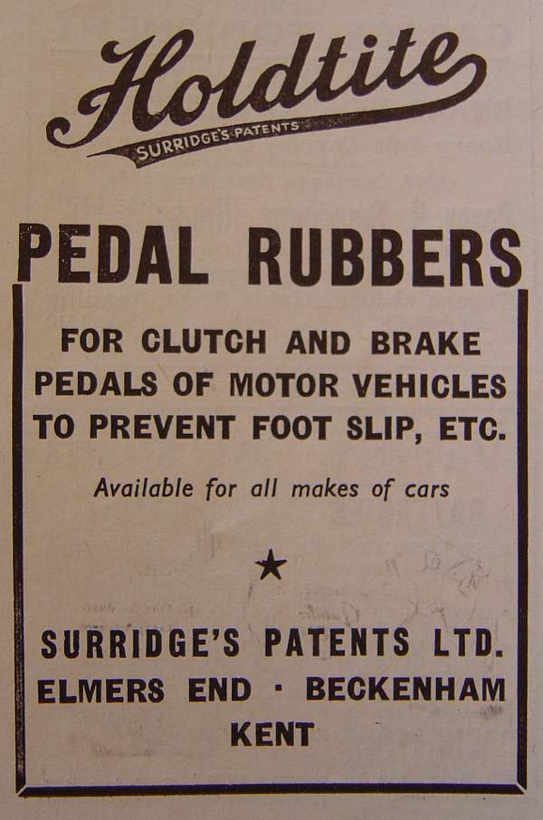 Pedal rubbers from Surridges Patents Ltd