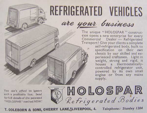 Holospar Refrigerated bodies from T. Coleborn and Sons