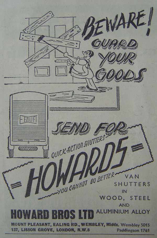 Van shutters from Howard Bros Ltd