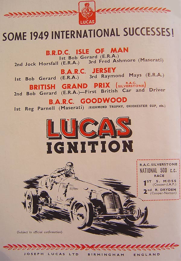 Lucas ignition components from Joseph Lucas Ltd