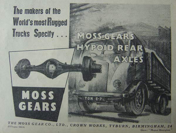 Hypoid rear axles from The Moss Gear Co. Ltd.