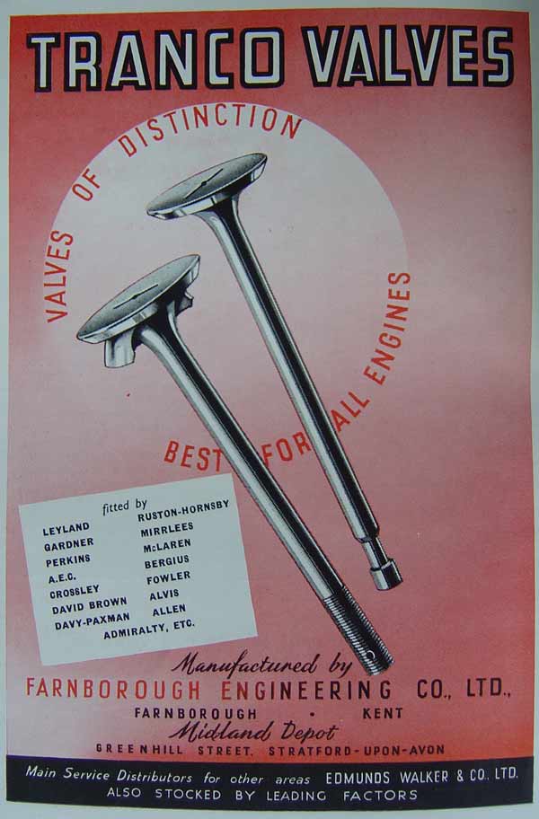 Engine valves from Farnborough Engineering Co.