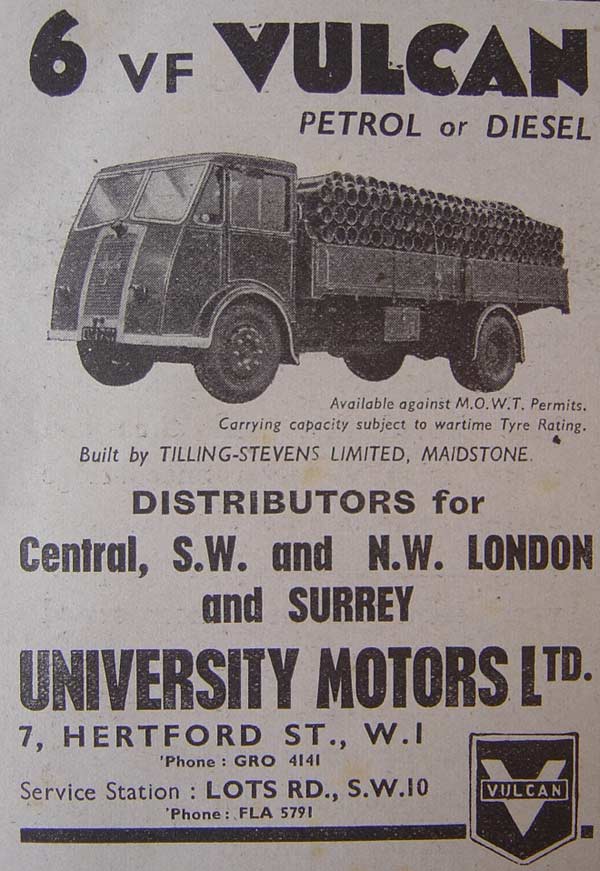 6VF Petrol or Diesel Vulcan lorry from Vulcan
