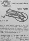 Foot pump from  Walters and Dobson Ltd